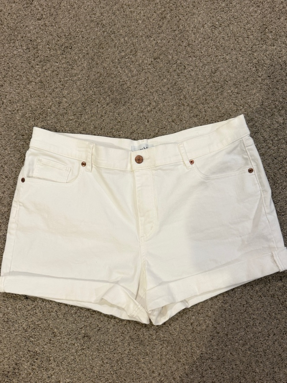 LOFT White Cuffed Denim Shorts